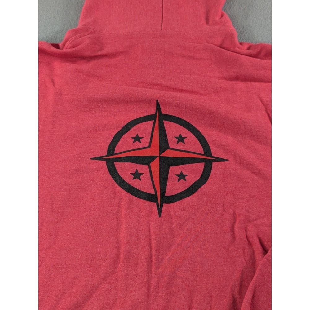 Innova Disc Golf Hoodie Small Red Full Zip Sweatshirt Compass Graphic Team - Picture 4 of 15